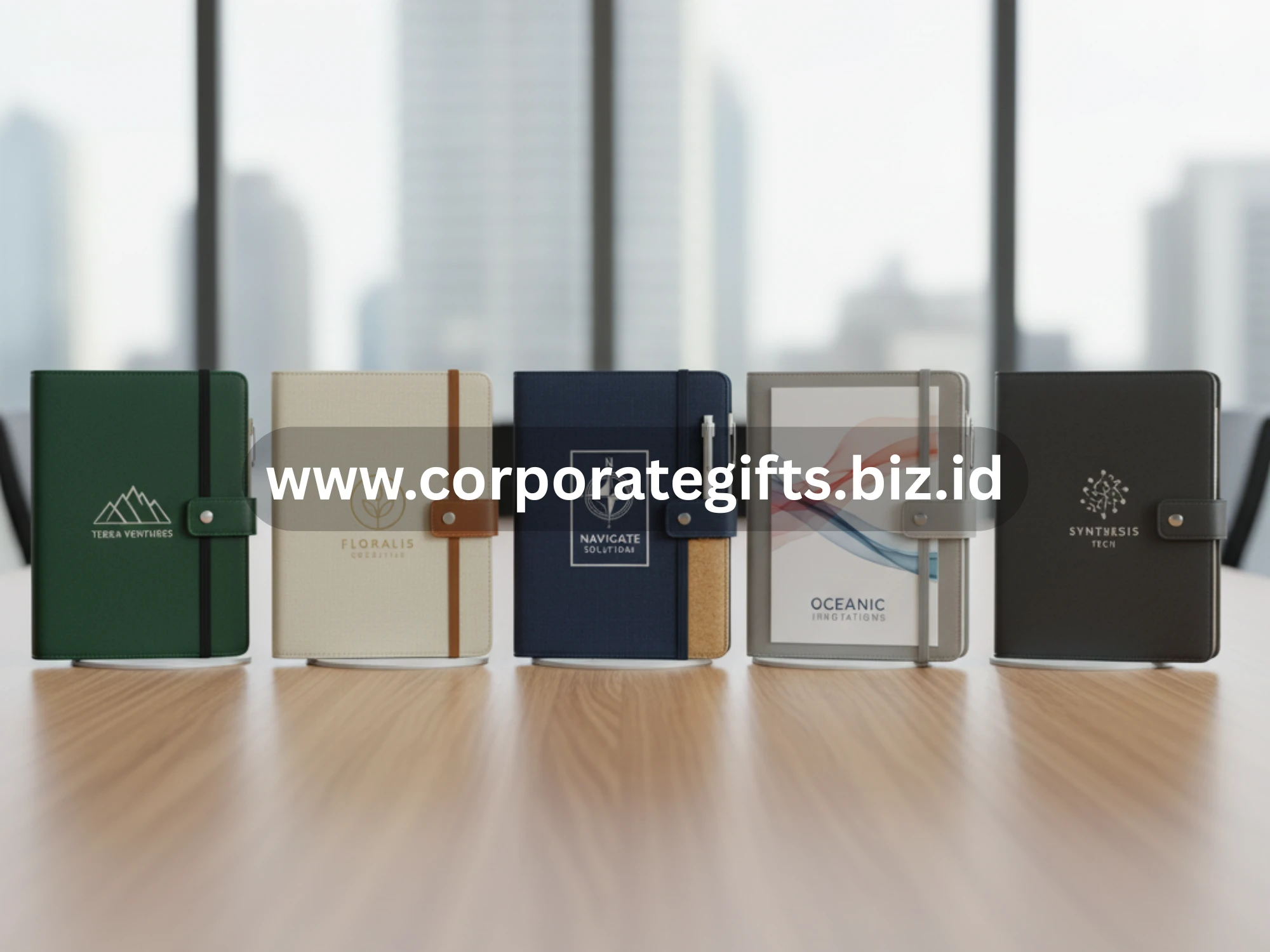 Planner organizer elegan dengan desain perusahaan, fungsional dan ideal sebagai souvenir untuk peserta meeting.